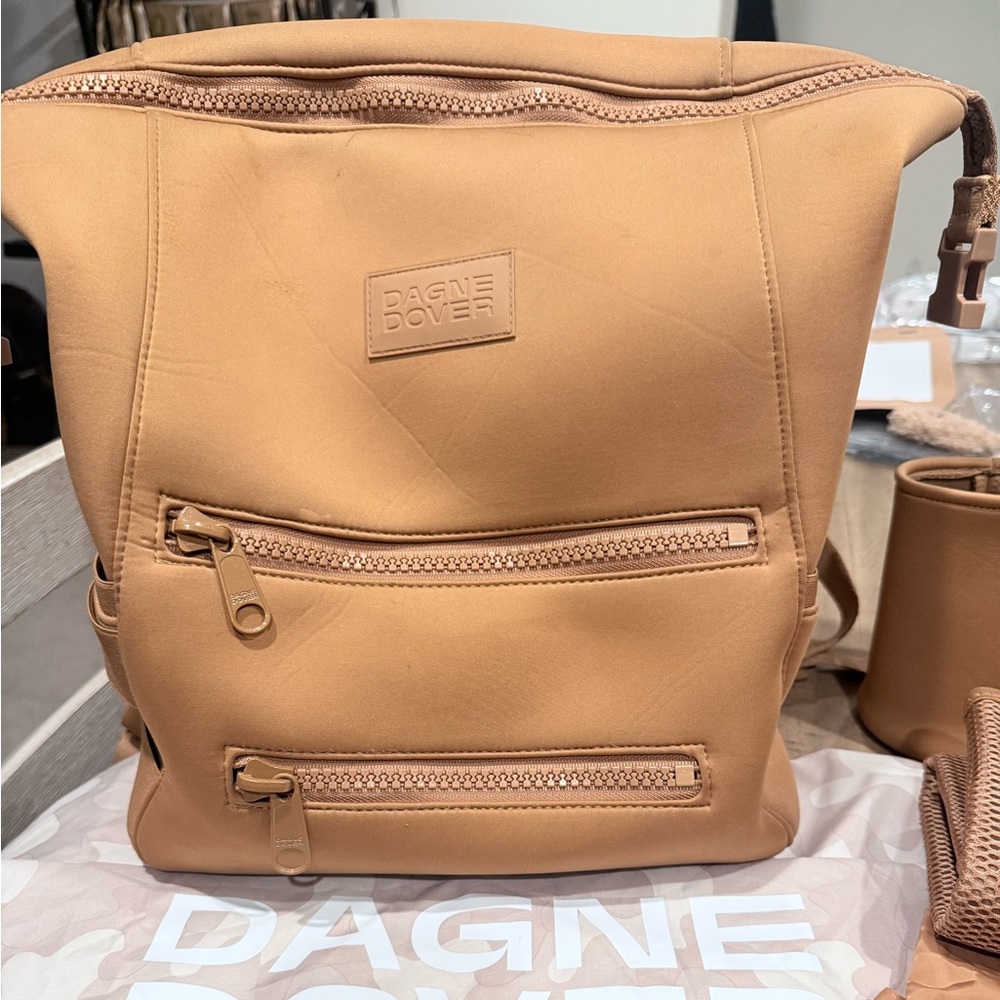 Dagne Dover (MEDIUM) Tan Backpack/Diaperbag and Wallet Set